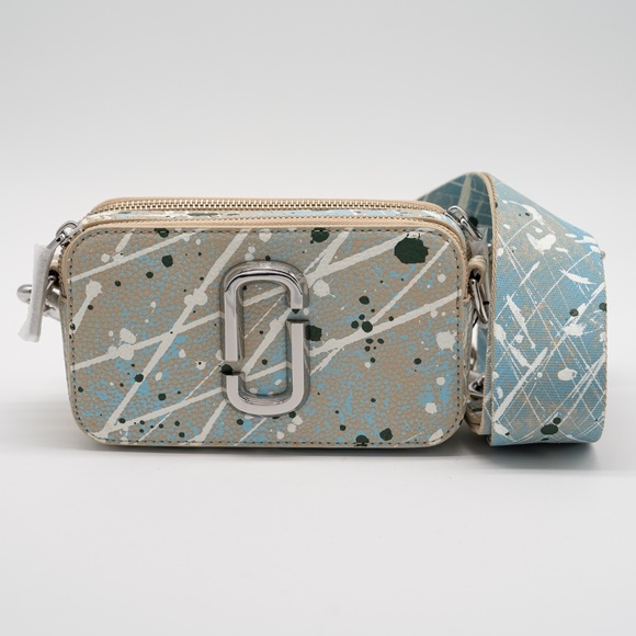 Marc Jacobs Paint Splatter Brown Blue Snapshot Camera Bag Shoulder - Picture 2 of 9